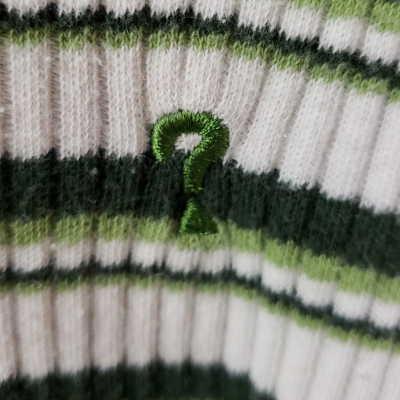 Guess extra large green and cream striped top - Picture 4 of 5